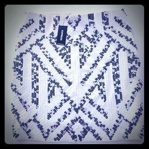 NWT Express white & silver sequin skirt